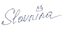 Подпись Slavnina